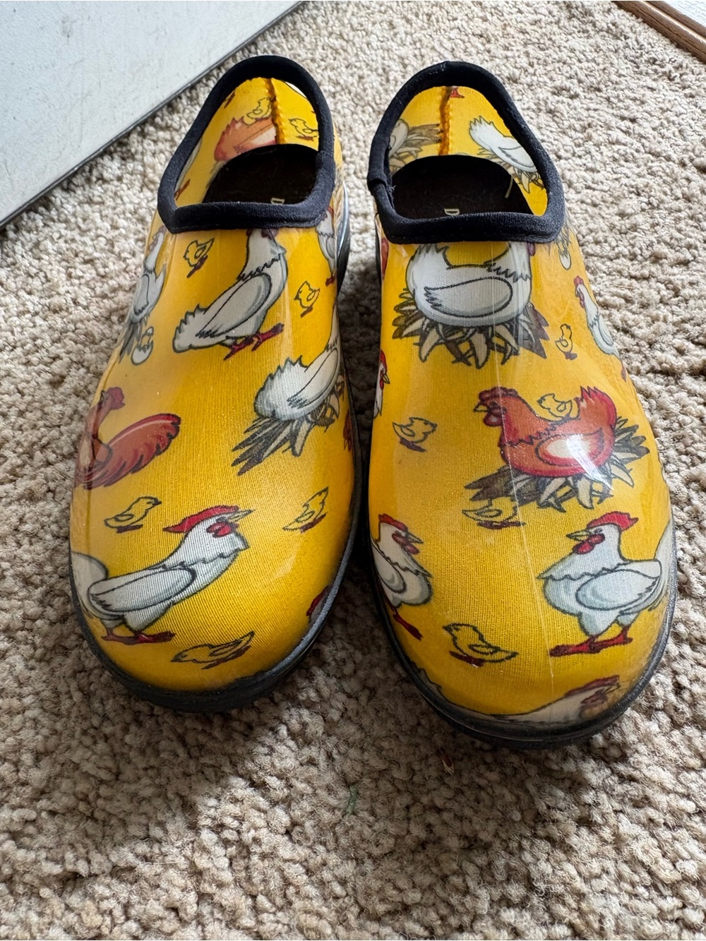 Chicken print garden shoe